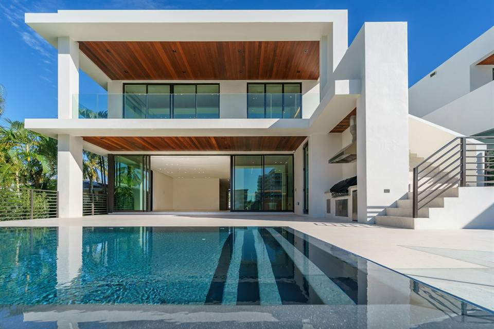 Contemporary luxury villa terrace overlooking the Caspian Sea